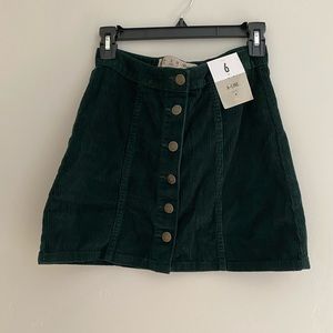 Hunter Green Corduroy Skirt